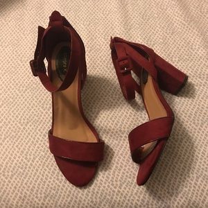 Allegra K Burgundy Heels Size 8.5
